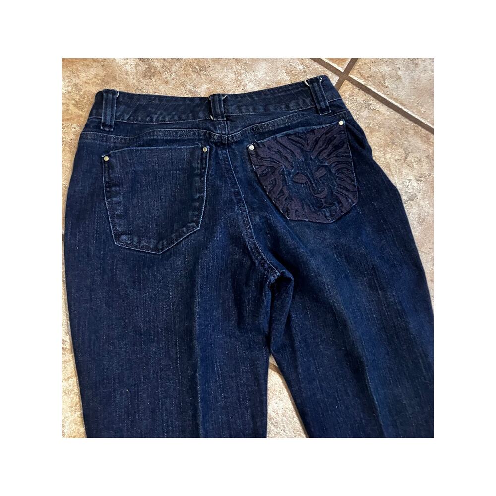 Anne Klein‎ Limited Edition Dark Wash Women's Jeans 6 Bootcut Embroidered